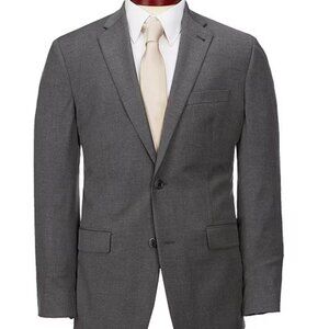Murano Wardrobe Essentials Classic-Fit Twill Blazer, Size LT, Charcoal